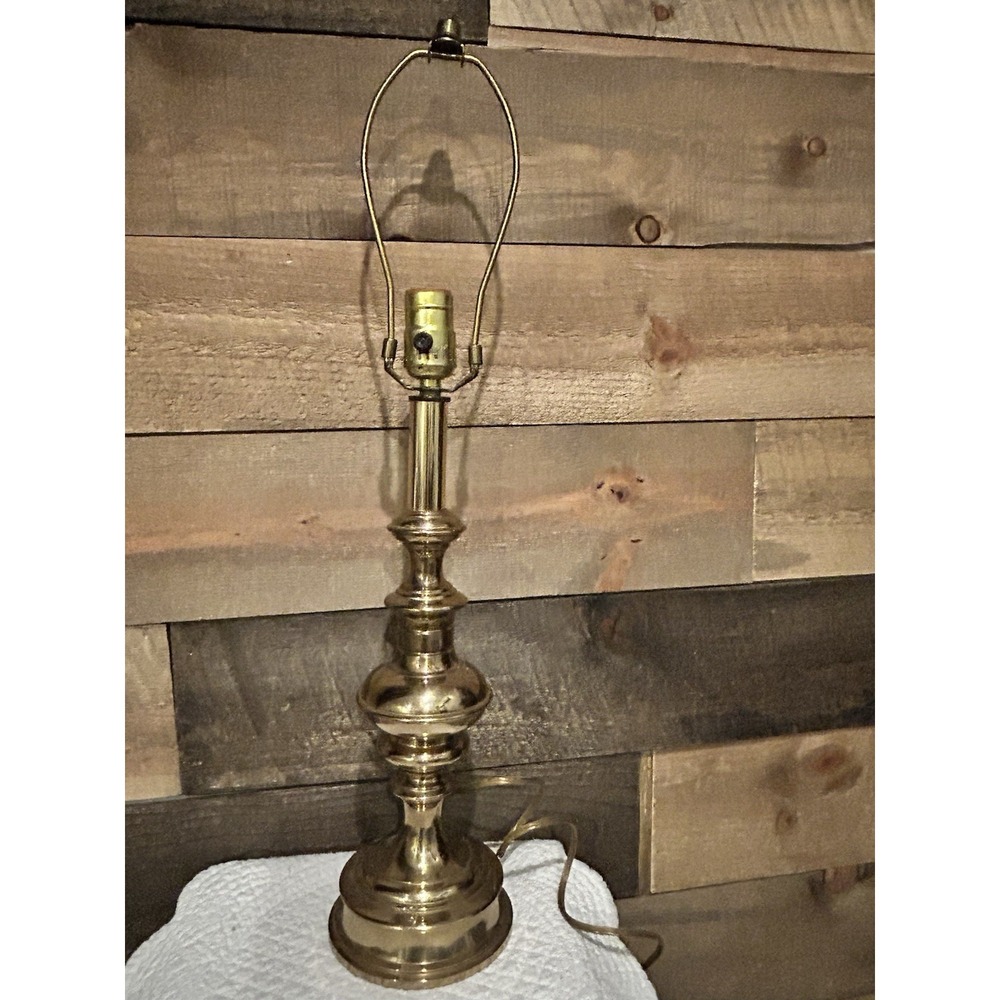 Vintage Style Brass Table Lamp Base Traditional Accent‎ Light No Shade